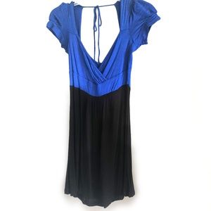 Hot Miami Styles Black Blue V-Neck Dress – Size M